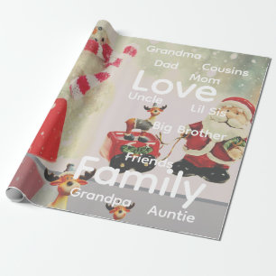 Merry Christmas Wrapping Family Love Friends  Wrapping Paper