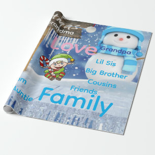 Merry Christmas Wrapping Family Love Friends  Wrapping Paper