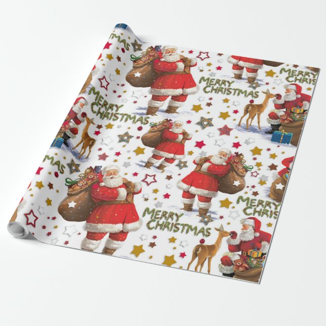 Merry Christmas Wrapping Paper (Unrolled)