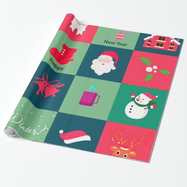 Merry Christmas Wrapping Paper (Unrolled)