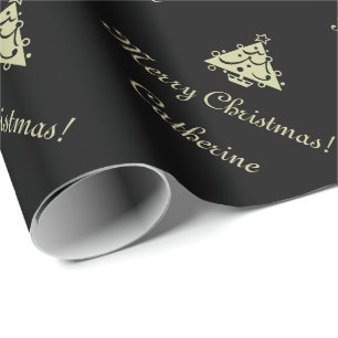 Merry Christmas wrapping paper and custom greeting