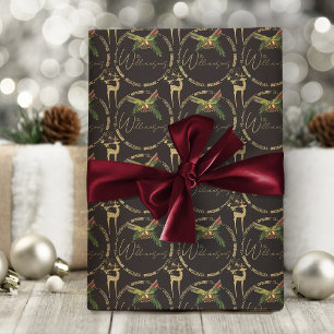 Merry Christmas Wrapping Paper Elegant Reindeer
