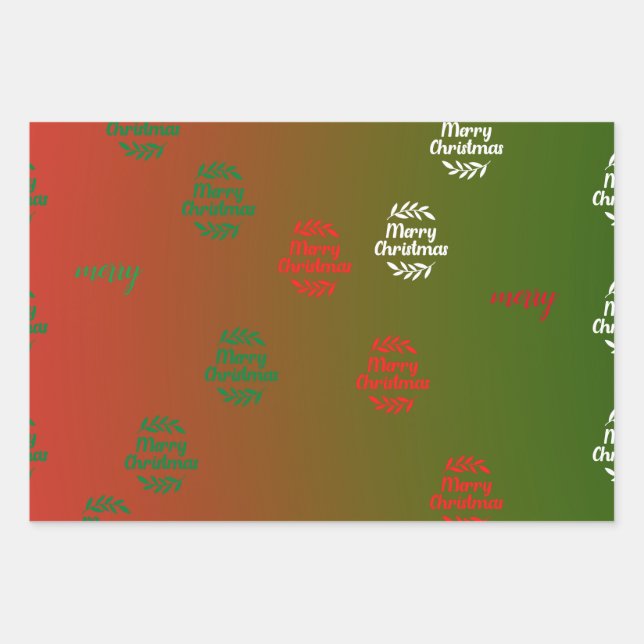 Merry Christmas  Wrapping Paper Sheet (Front)