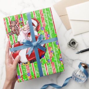 Merry Christmas Wrapping Paper Teddy Bear