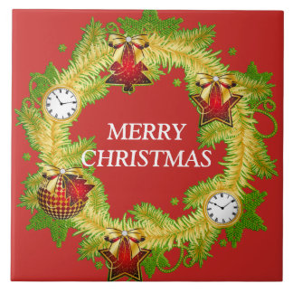Merry Christmas Wrealth Tile