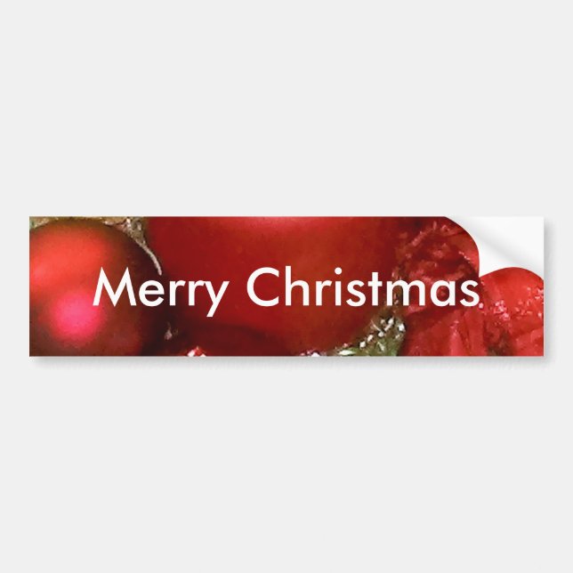 Merry Christmas Wreath Bumper Sticker (Front)