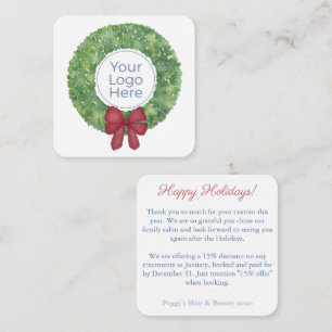 Merry Christmas Wreath Client Appreciation Logo Card