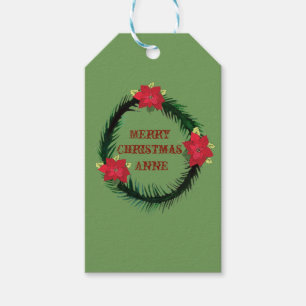 Merry Christmas, Wreath Custom Gift Tags