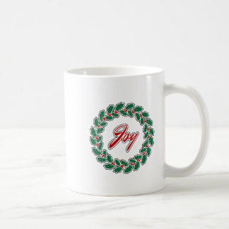 Merry Christmas Wreath Design: Joy  Coffee Mug