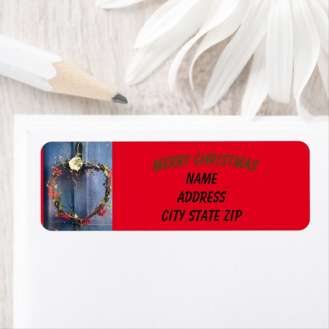 **MERRY CHRISTMAS / WREATH**ÉTIQUETTES D'ADRESSE D (En situation)