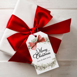 Merry Christmas Wreath Gift Tags