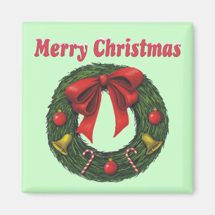 Merry Christmas Wreath Magnet