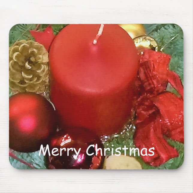Merry Christmas Wreath Mouse Pad (Front)