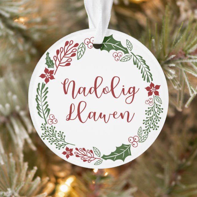 Merry Christmas Wreath, Nadolig Llawen (Arbre)