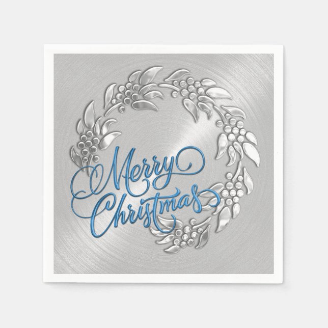 Merry Christmas Wreath Napkin (Front)