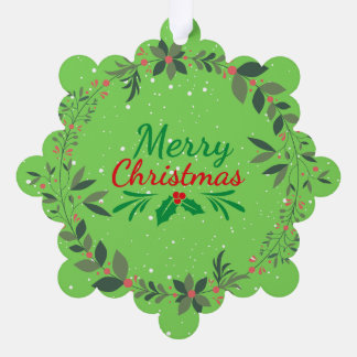Merry Christmas Wreath Ornament Card