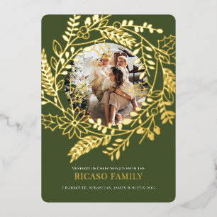 Merry Christmas Wreath Photo Card