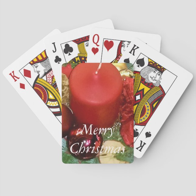 Merry Christmas Wreath Playing Cards (Back)