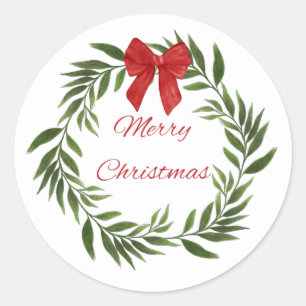 Merry Christmas Wreath Sticker