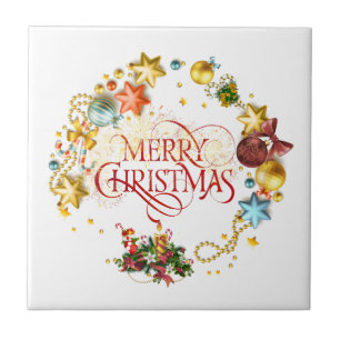 Merry Christmas wreath Tile