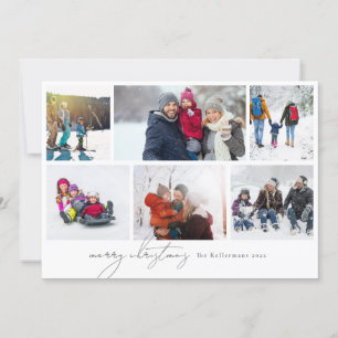 merry christmas written elegant 6 Photo Collage Holiday Card