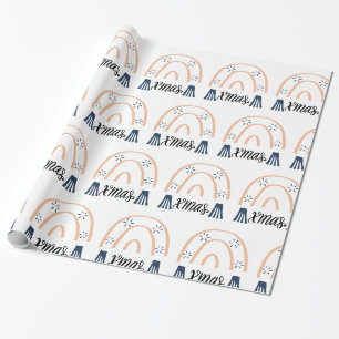 Merry Christmas Xmas Boho Rainbow Gift Wrapping Pa Wrapping Paper