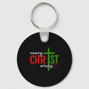 Merry Christmas Xmas Christian Jesus Holiday Famil Keychain