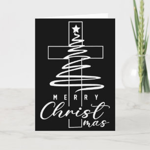 Merry Christmas Xmas Cross Christian Jesus Family  Card