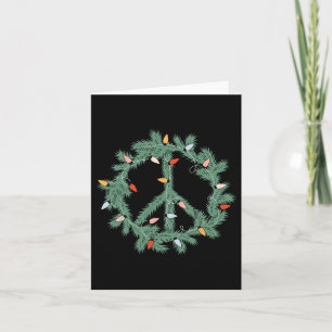 Merry Christmas Xmas Peace Sign Lights Funny Retro Card
