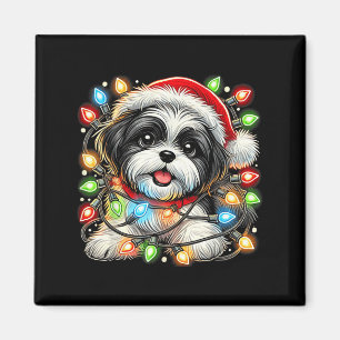 Merry Christmas Xmas Shih Tzu Santa Dog Men Women  Magnet