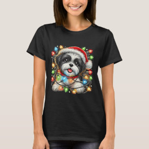 Merry Christmas Xmas Shih Tzu Santa Dog Men Women  T-Shirt