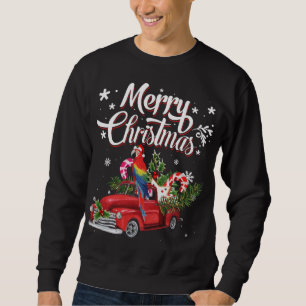 Merry Christmas Xmas Tree Red Truck Parrot Santa H Sweatshirt