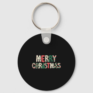 Merry Christmas Xmas Tree Santa Claus Family Pajam Keychain