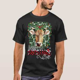 Merry Christmas Y all Highland Cow Heifer Animal T-Shirt