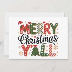 Merry Christmas Y’all Southern Holiday Festive Card