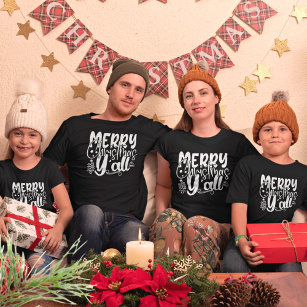 Merry Christmas Y’all Typography Christmas T-Shirt