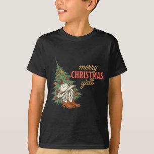 Merry Christmas Y’all Western Cowboy Holiday Men W T-Shirt