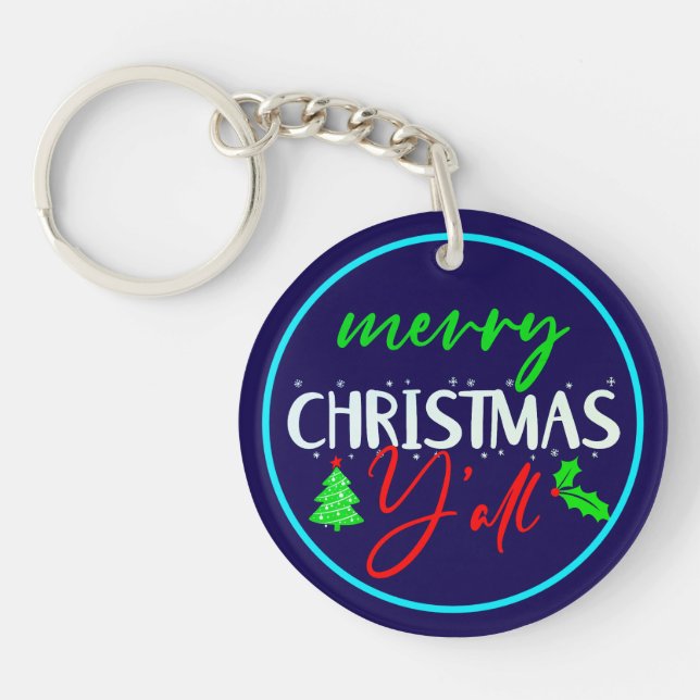 Merry Christmas Y'all-85217 Keychain (Front)