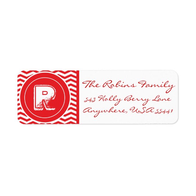 Merry Christmas Y'all! Adress Monogrammed Labels (Front)