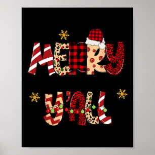 Merry Christmas Y'all Christmas Xmas Men Women Kid Poster