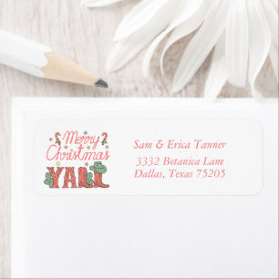 Merry Christmas 'Yall Cowgirl Red & Green Address