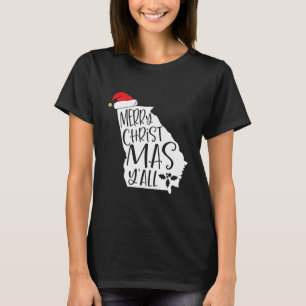 Merry Christmas Yall Georgia State Map T-Shirt