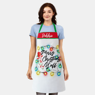 Merry Christmas Y'all Holiday Lights Christmas Apron