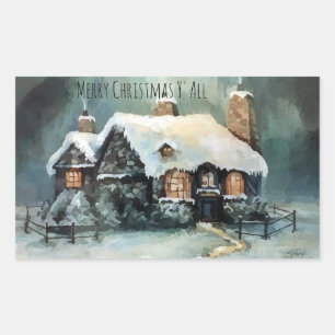 Merry Christmas Y'All Marvellous Winter Night  Sticker