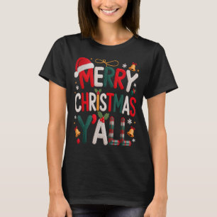 Merry Christmas Y'all Santa Hat Crochet Knitting Q T-Shirt