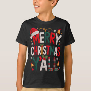 Merry Christmas Y'all Santa Hat Crochet Knitting Q T-Shirt