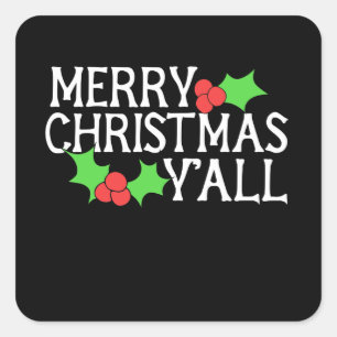 Merry Christmas yall Square Sticker
