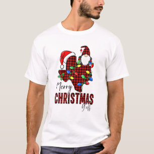 Merry Christmas Y'all Texas State Red Plaid T-Shirt