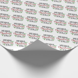 Merry Christmas Y'all typography wrapping paper