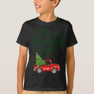 Merry Christmas Yall Vintage Truck White Green  T-Shirt